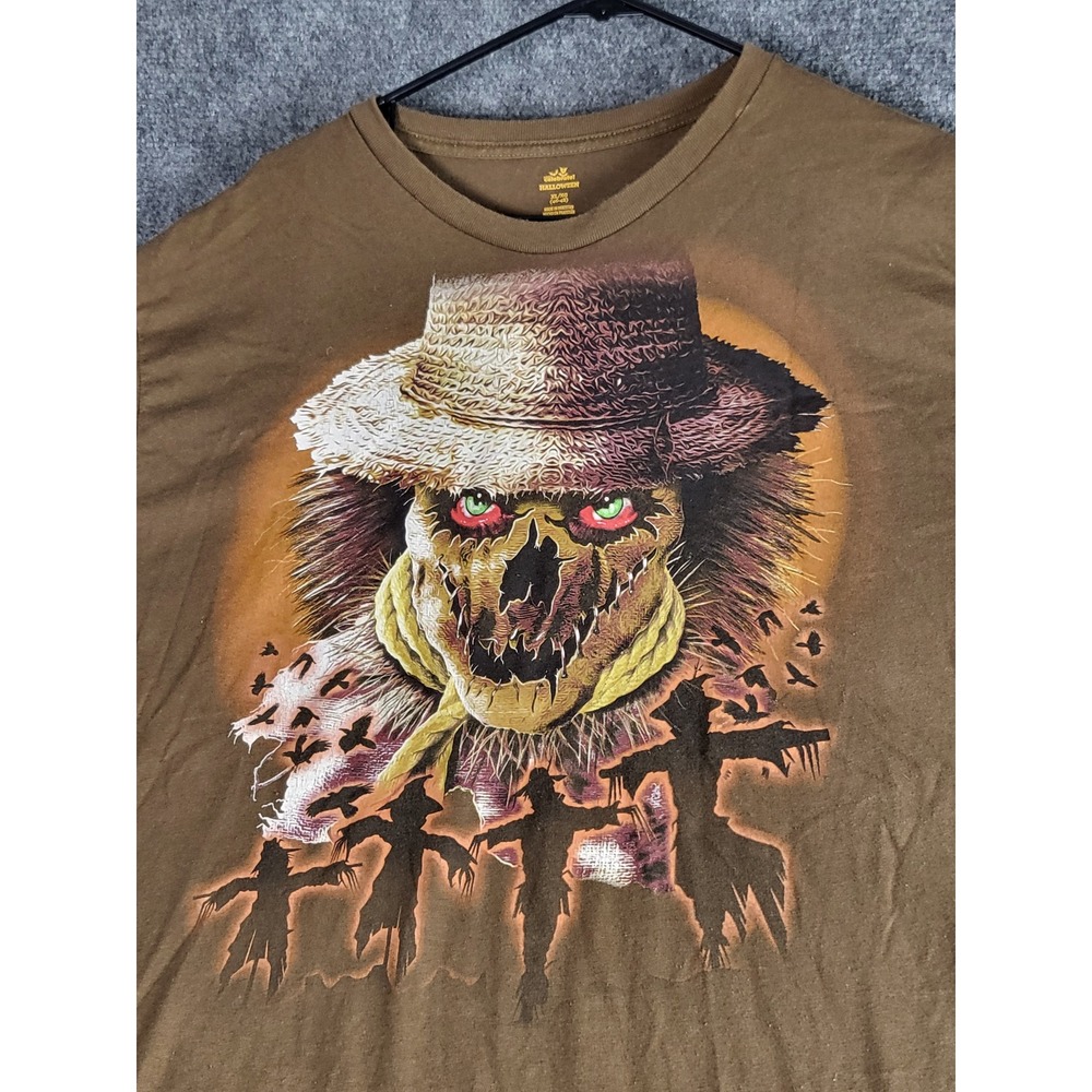 Way To Celebrate Halloween Scarecrow Graphic Tee Spooky Men Sz XL Movie Thriller - Picture 5 of 8